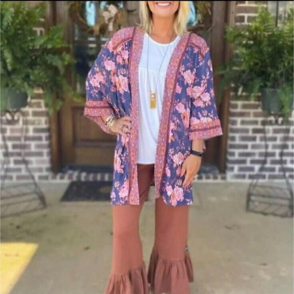 MATILDA JANE Women's NWT Just Imagine Olivia Floral Print Kimono- Size XS/S Boho - Picture 4 of 15
